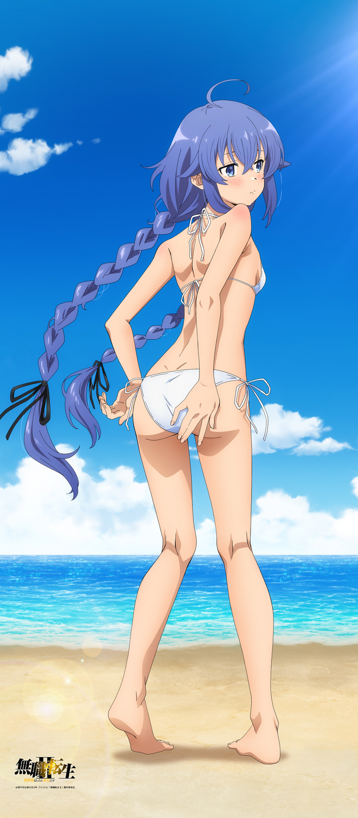 Goddess on the beach - NSFW, Roxy migurdia, Anime, Anime art, Swimsuit, Beach, Mushoku tensei, Longpost, Booty