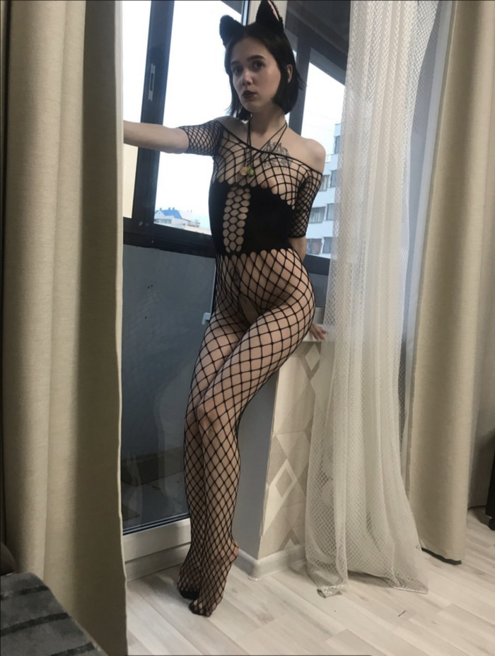 Cat Wife Is Waiting For You From Work, Come Back Soon - NSFW, My, Tattoo, Erotic, Girl with tattoo, Homemade, Net, Bodystocking