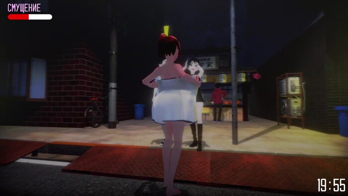 Japanese exhibitionist woman runs around the city in a towel and opens it in front of others [Game Video] - NSFW, My, Computer games, Girls, Naked, Indie game, Erotic, Porn, Debauchery, Video, Youtube, Text, Games