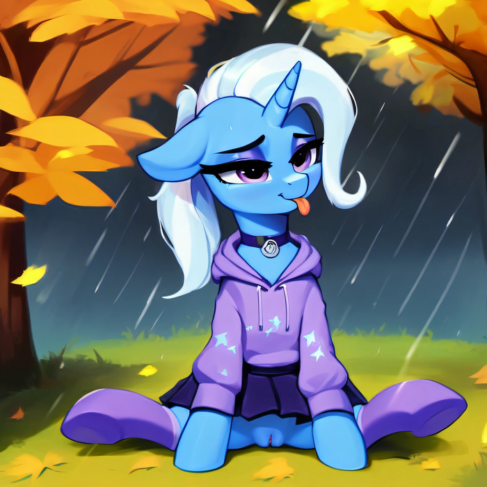 Wet Trixie - NSFW, My little pony, MLP Explicit, Trixie, Neural network art