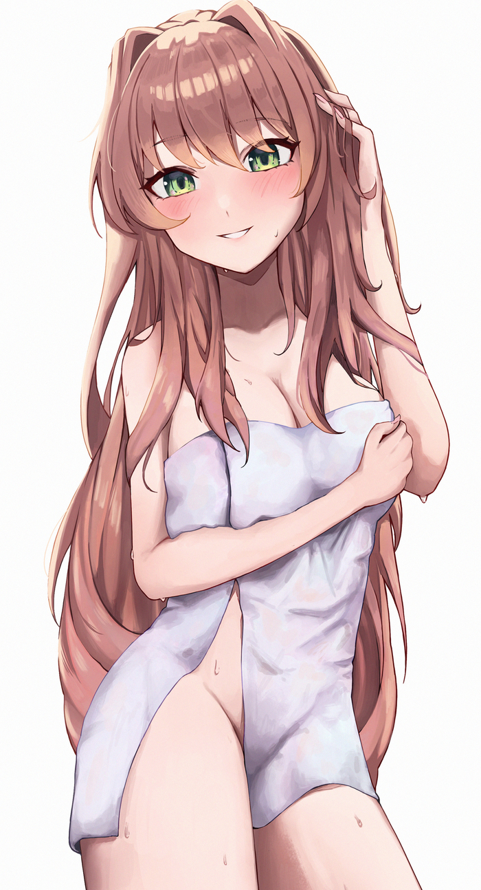 Monica - NSFW, Anime art, Anime, Doki Doki Literature Club, Monika, Visual novel