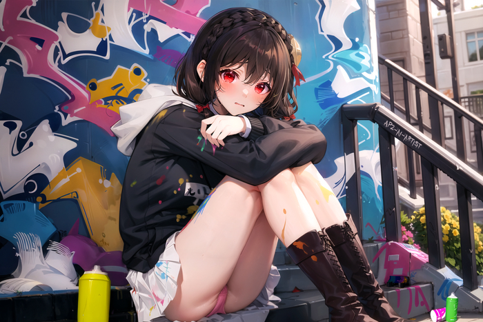 Yun-yun - NSFW, Anime art, Anime, Konosuba, Yunyun, Neural network art