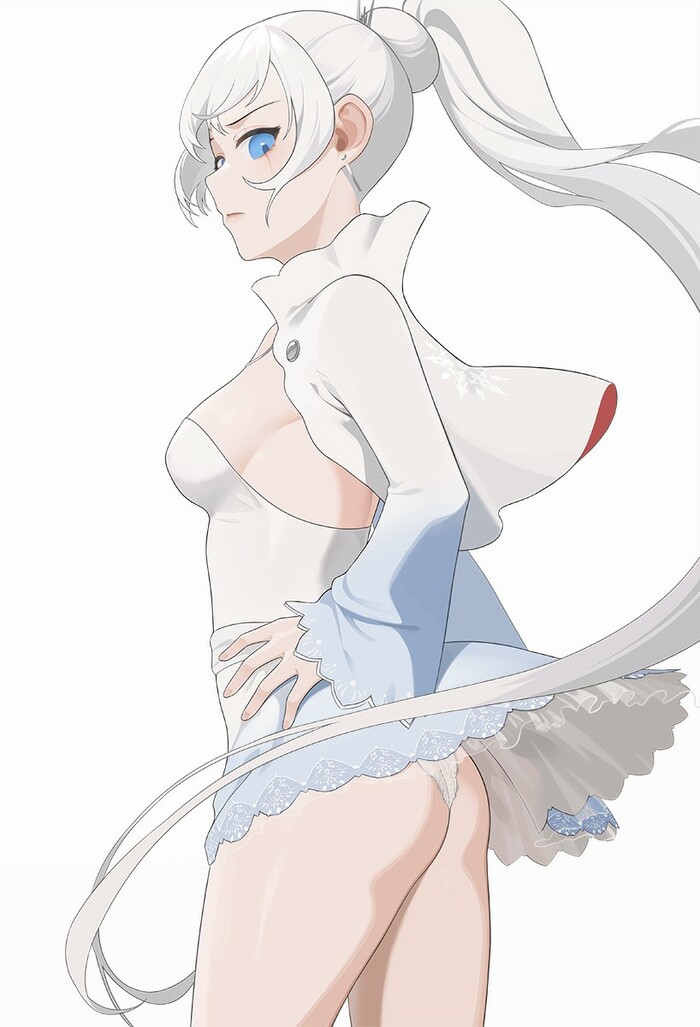 Weiss - NSFW, Anime art, Anime, Weiss schnee, Pantsu, RWBY