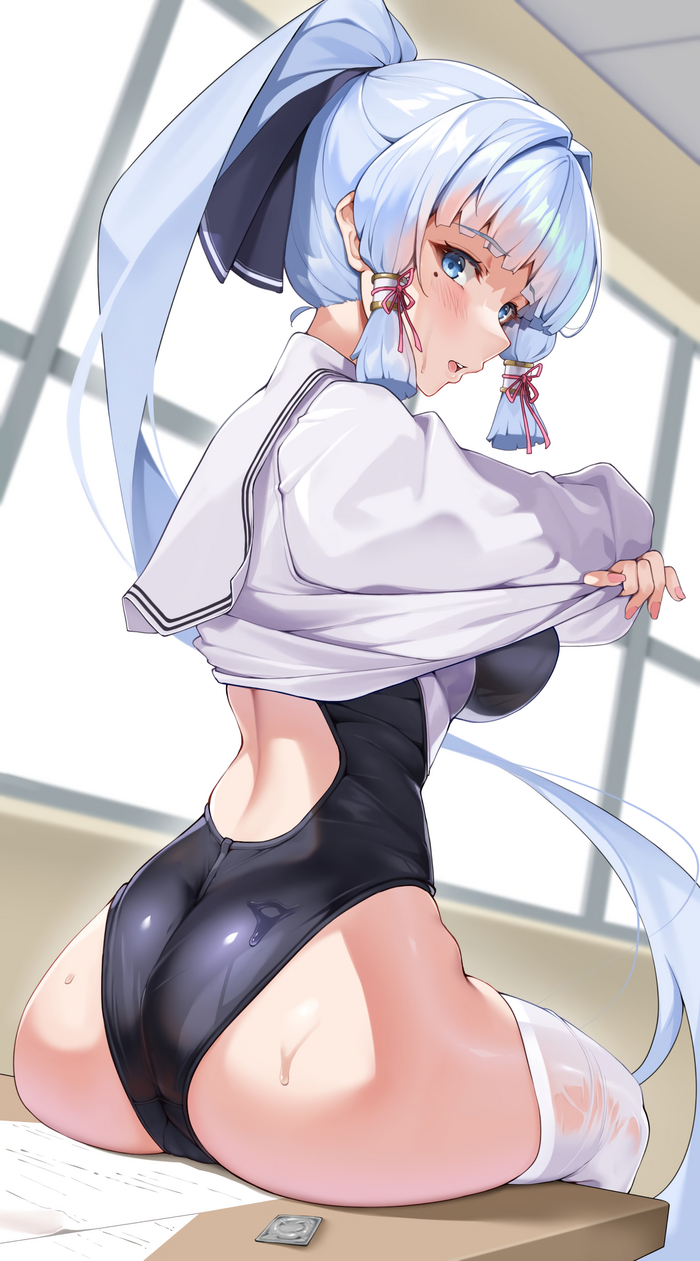 Ayaka - NSFW, Genshin impact, Kamisato Ayaka (Genshin Impact), Art, Girls, Games, Anime art, Anime, Swimsuit, Hand-drawn erotica, Twitter (link)