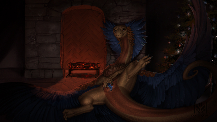 Special New Year's Gift - NSFW, Art, The Dragon, Furotica, Furotica female, Labia, Yiff, Digital drawing, Holidays, New Year, Presents, Christmas tree, Jadedragoness