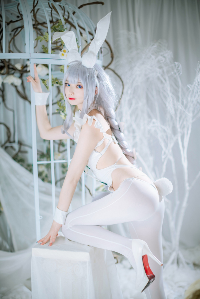 Le Malin - NSFW, Anime, Cosplay, Azur lane, Le Malin, Bunnysuit, Bunny ears, Bunny tail, High heels, Erotic, Manjuu, Longpost, The photo