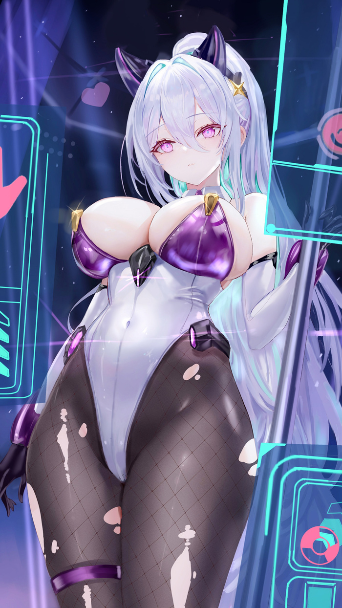 Kearsarge - NSFW, Erotic, Art, Kearsarge, Azur lane, Bunnysuit, Girls, Boobs, Tights, Pole, Hand-drawn erotica, Game art, Anime art, Longpost