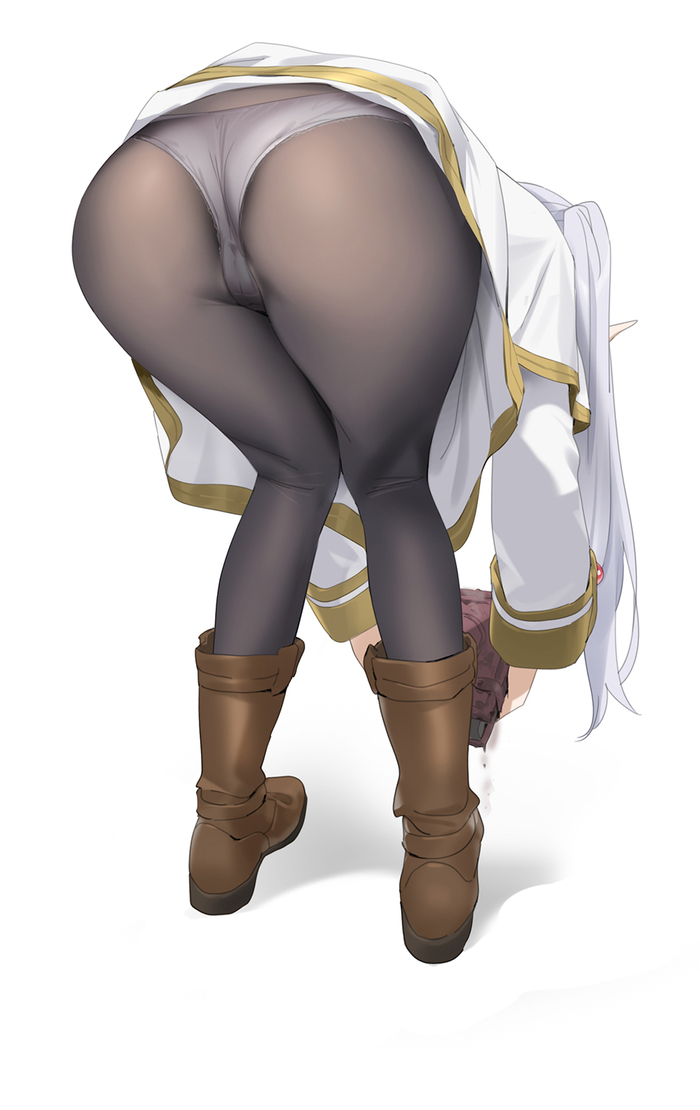 New Grimoire ) - NSFW, Erotic, Booty, Grimoire, Girls, Anime art, Hand-drawn erotica, Anime, Sousou no Frieren, Frieren, Pantsu, Art, Tights, Fern, Elves, Longpost, Twitter (link)