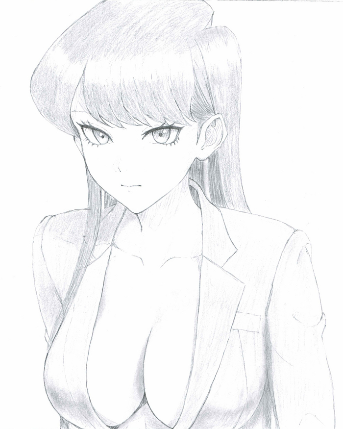 Komi-san - NSFW, Anime, Anime art, Komi-san wa comyushou desu, Shouko komi, Neckline, Traditional art