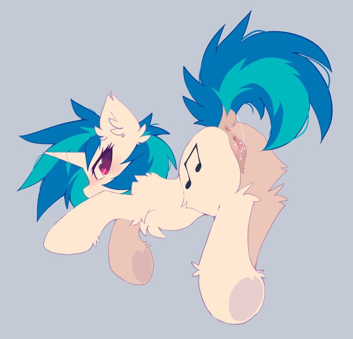 A fluffy rump for you at night - NSFW, My little pony, MLP Explicit, Art, Labia, Digital drawing, Vinyl scratch