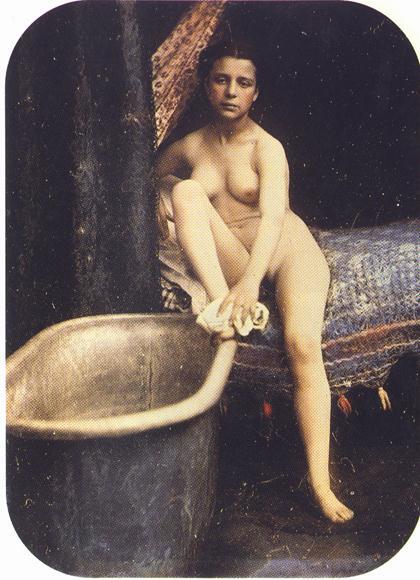 Wash your feet before going to bed - NSFW, Boobs, Erotic, Old photo, Naked, Retro