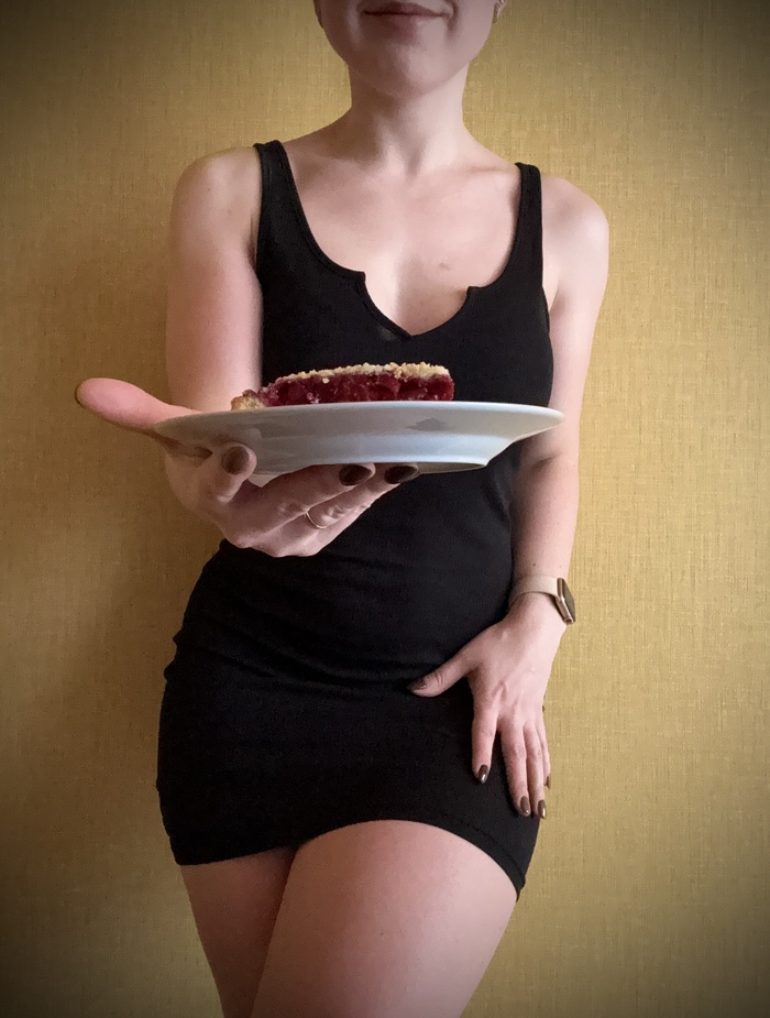 Happy Cherry Pie Day - NSFW, My, Homemade, Erotic, No face, Piercing, Hips, cherry pie, Pie, Strip, The dress, Boobs, Longpost