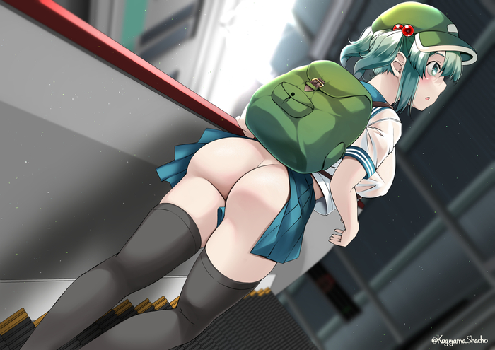 Thank you, backpack-kun! - NSFW, Touhou, Kawashiro nitori, Art, Anime art, Anime, Kagiyama shachou, Booty, Stockings, Erotic, Hand-drawn erotica