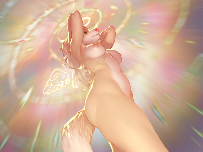 Heaven creature - NSFW, Furry, Anthro, Art, Furotica, Furry canine, Smileeeeeee