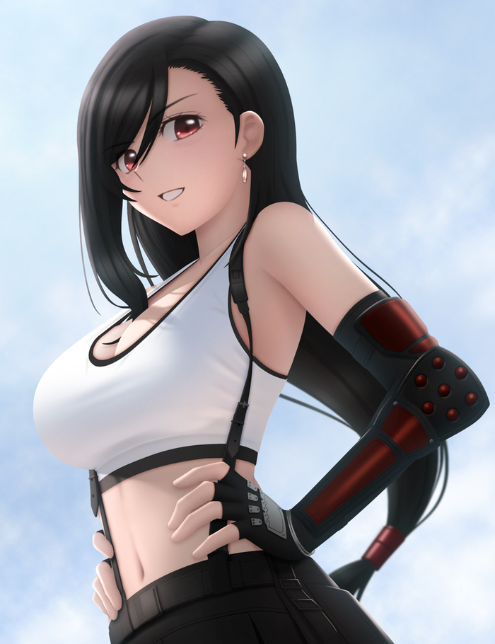 Tifa Lockhart - NSFW, Erotic, Boobs, Girls, Anime art, Anime, Hand-drawn erotica, Art, Tifa lockhart, Final Fantasy, Siraha, Longpost