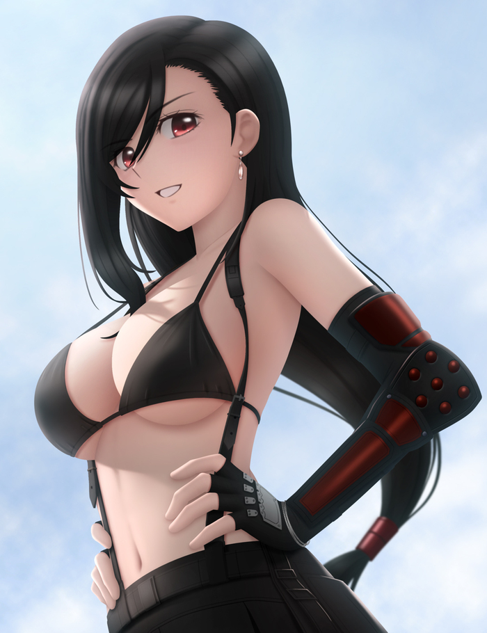 Tifa Lockhart - NSFW, Erotic, Boobs, Girls, Anime art, Anime, Hand-drawn erotica, Art, Tifa lockhart, Final Fantasy, Siraha, Longpost