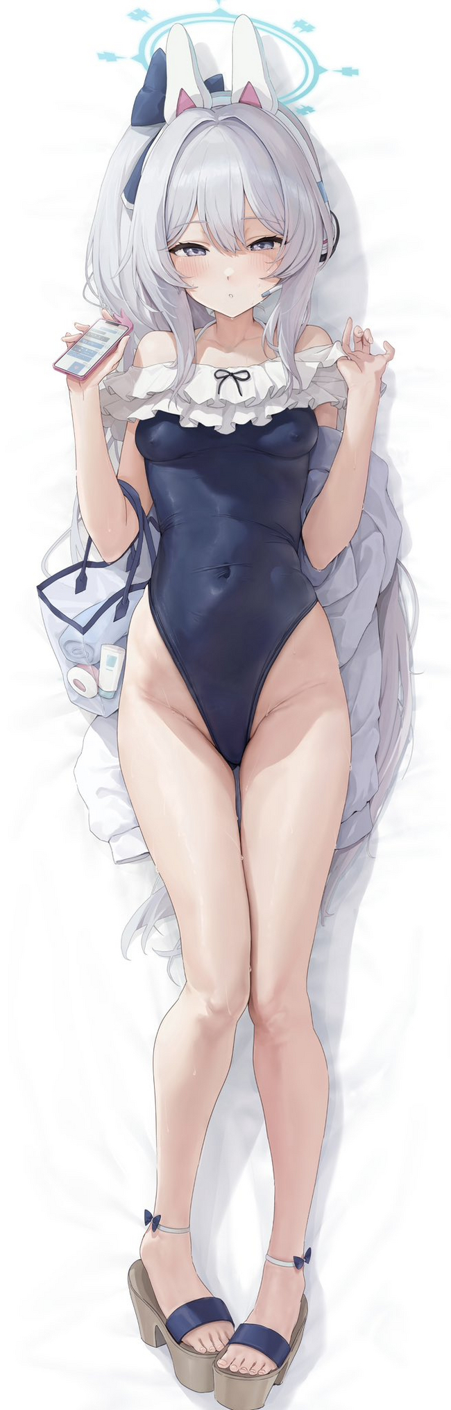 Miyako - NSFW, Anime, Anime art, Blue archive, Boobs, Tsukiyuki Miyako, Swimsuit, Longpost, Twitter (link)