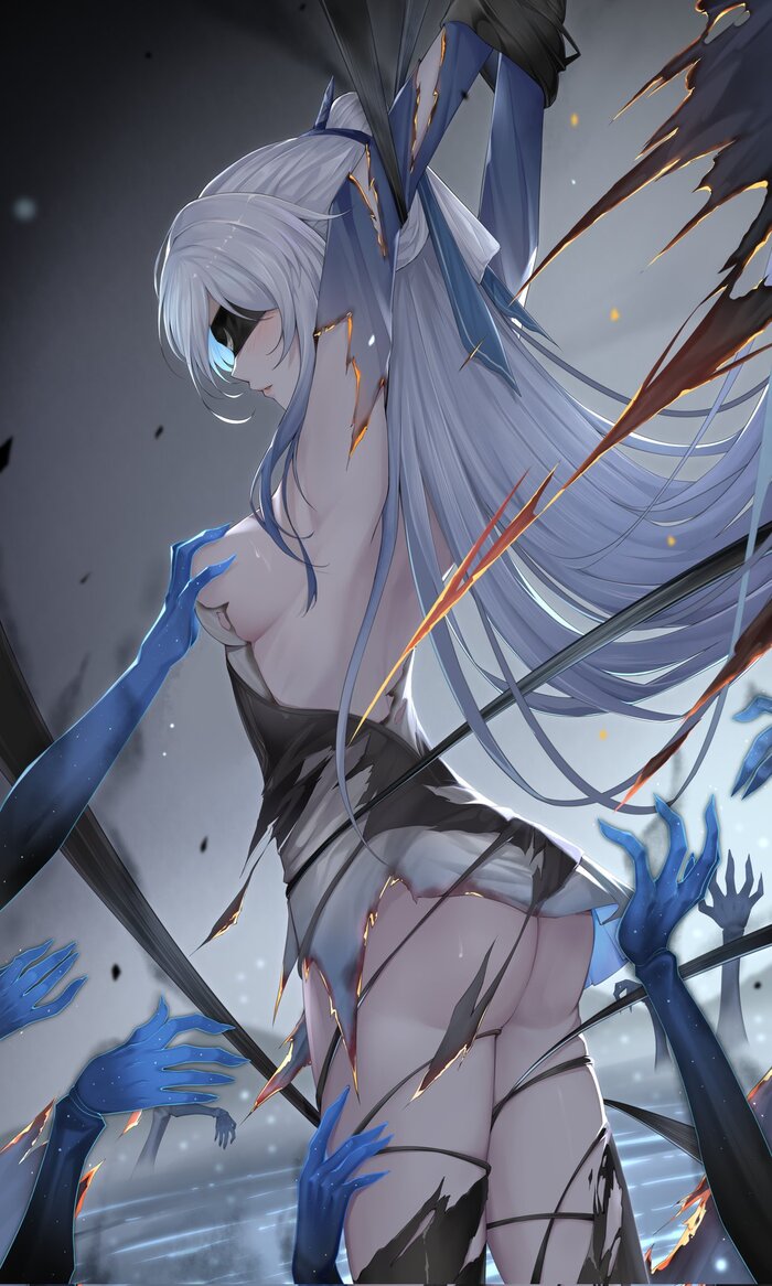 Попалась - NSFW, Jingliu (Honkai: Star Rail), Anime Art, Honkai: Star Rail, Аниме, Игры, Без трусов, Девушки, Рисованная эротика