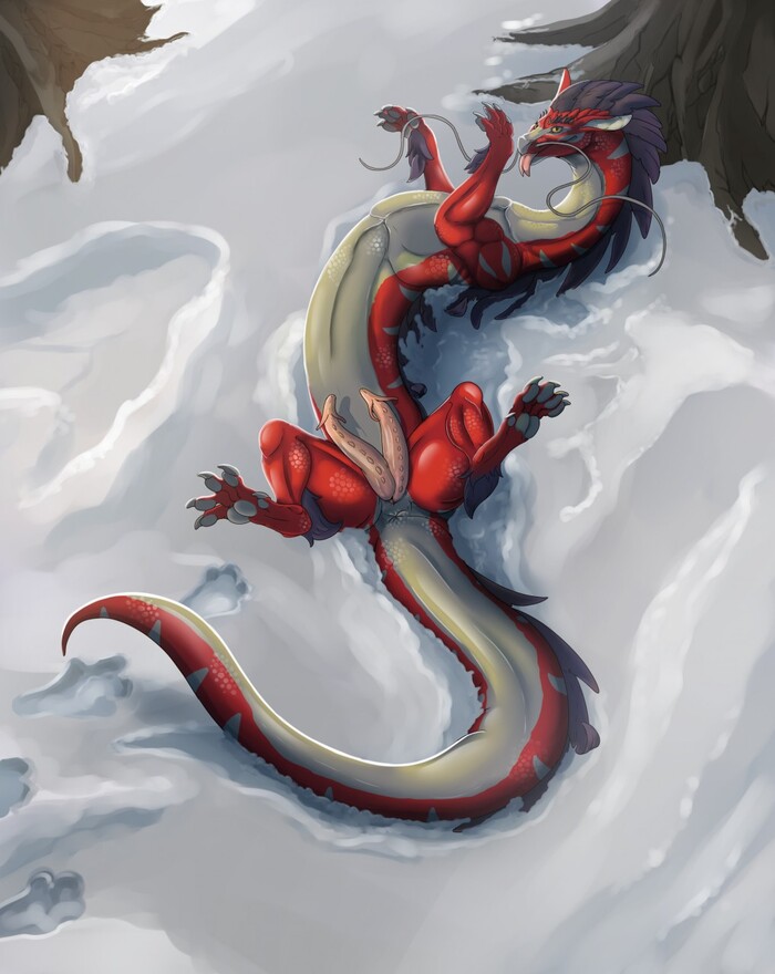 The winter is coming - NSFW, Art, Chinese dragon, Furotica, Furotica male, Digital drawing, The Dragon, Noodle, Ishiru, Blep