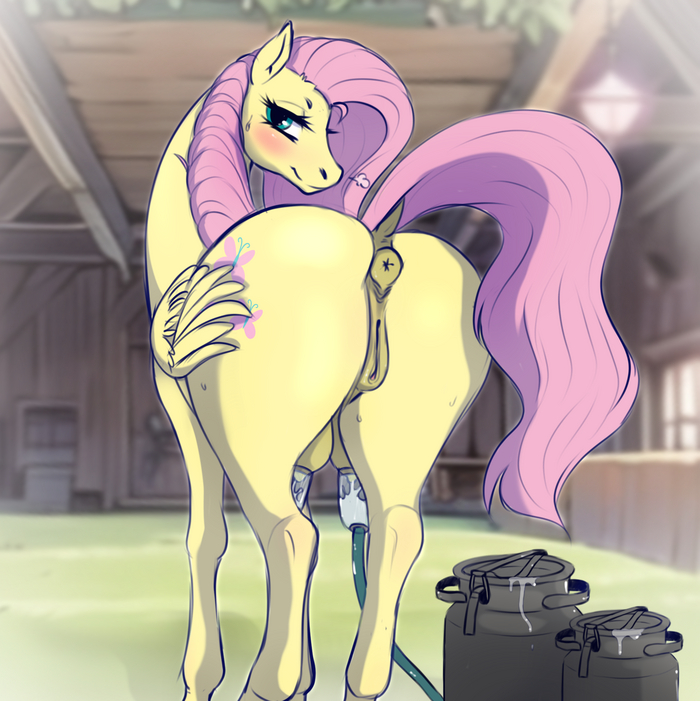 Your Fluttershy has been milked! - NSFW, My little pony, Fluttershy, MLP Explicit, MLP Udder