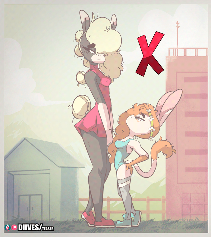 Diives - how to talk to tall furries - NSFW, GIF, Animation, Diives, Hand-drawn erotica, Furry, Humor, Rule 34, Longpost