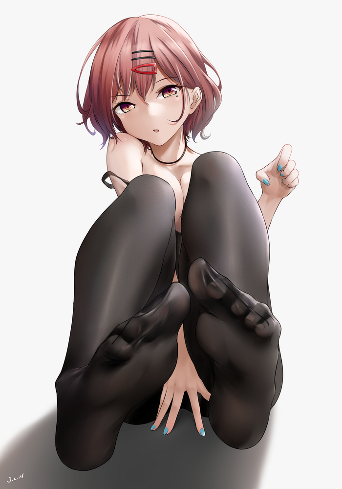 Hello, people of high culture - NSFW, Anime, Anime art, The idolmaster, Idolmaster shiny colors, Higuchi Madoka, Tights, Foot fetish