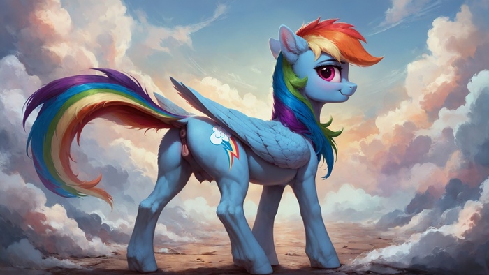 One and only - NSFW, My little pony, PonyArt, MLP Explicit, MLP anatomically correct, Neural network art, Rainbow dash