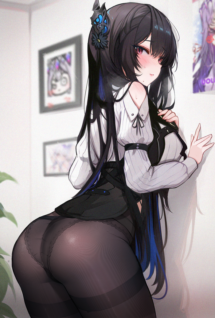 Tights - NSFW, Art, Anime, Virtual youtuber, Nerissa Ravencroft, Tights, Underpants