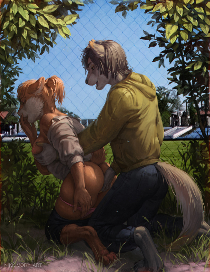 Pre-Game Workout - NSFW, Furry, Anthro, Art, Furotica, Furry feline, Furry canine, Furotica female, Furotica male, Nikkimory_art