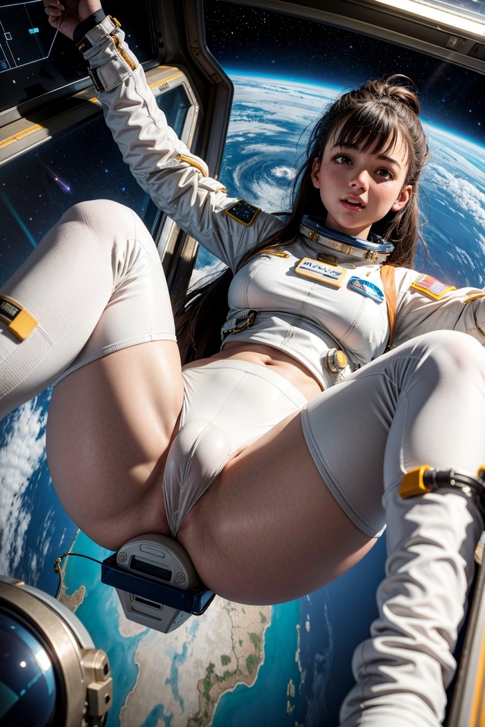 Happy Cosmonautics Day! - NSFW, My, Neural network art, Stable diffusion, Нейронные сети, Erotic, Girls, Art, Space, Going into space