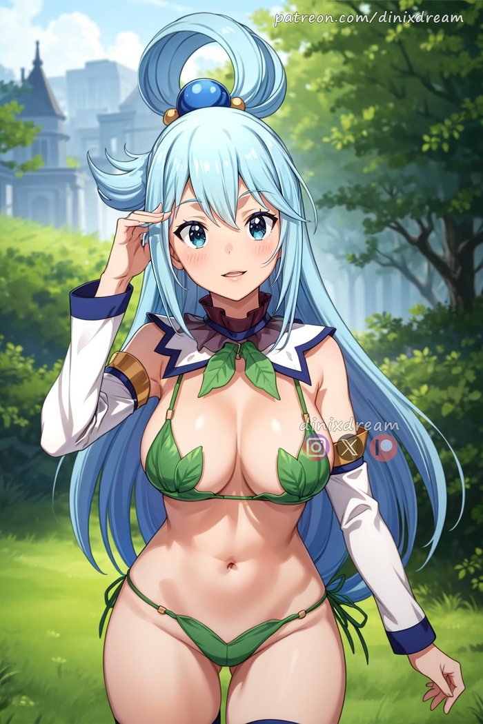 Aqua - NSFW, Hand-drawn erotica, Neural network art, Rule 34, Anime, Konosuba, Aqua