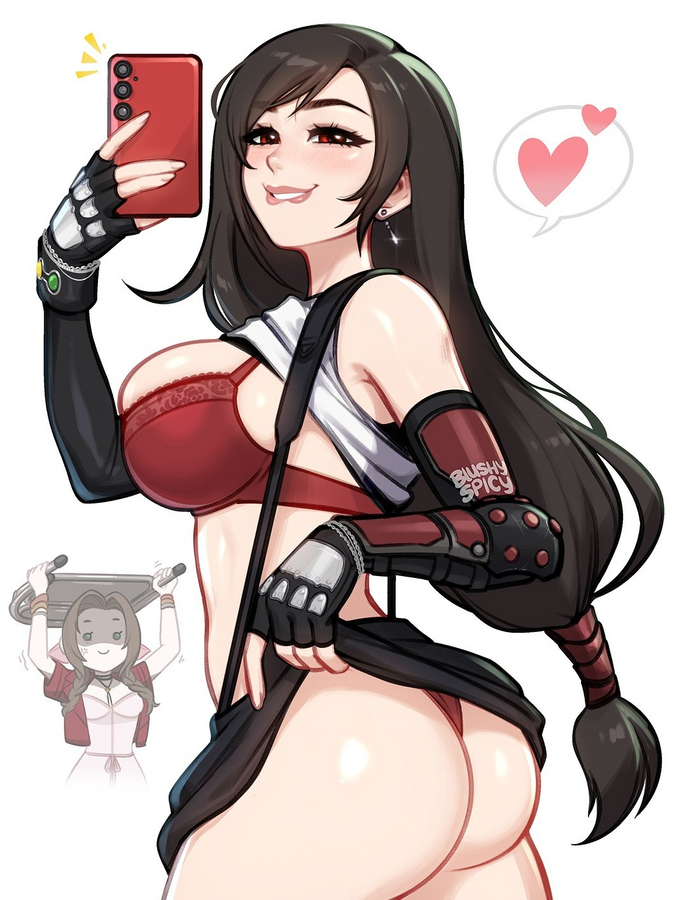 Selfie - NSFW, Games, Art, Erotic, Final fantasy vii, Tifa lockhart, Aerith gainsborough, BlushyPixy