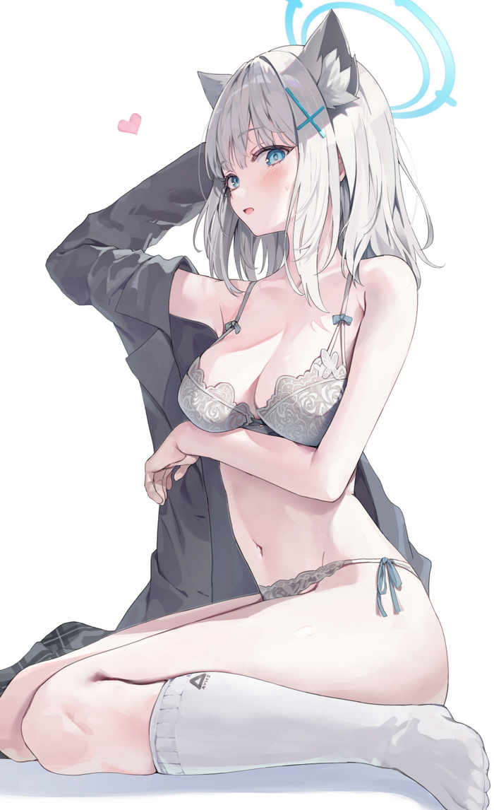 Sunaookami Shiroko - NSFW, Аниме, Anime Art, Арт, Девушки, Игры, Blue archive, Sunaookami Shiroko, Рисованная эротика, Сиськи, Animal Ears, Twitter (ссылка)