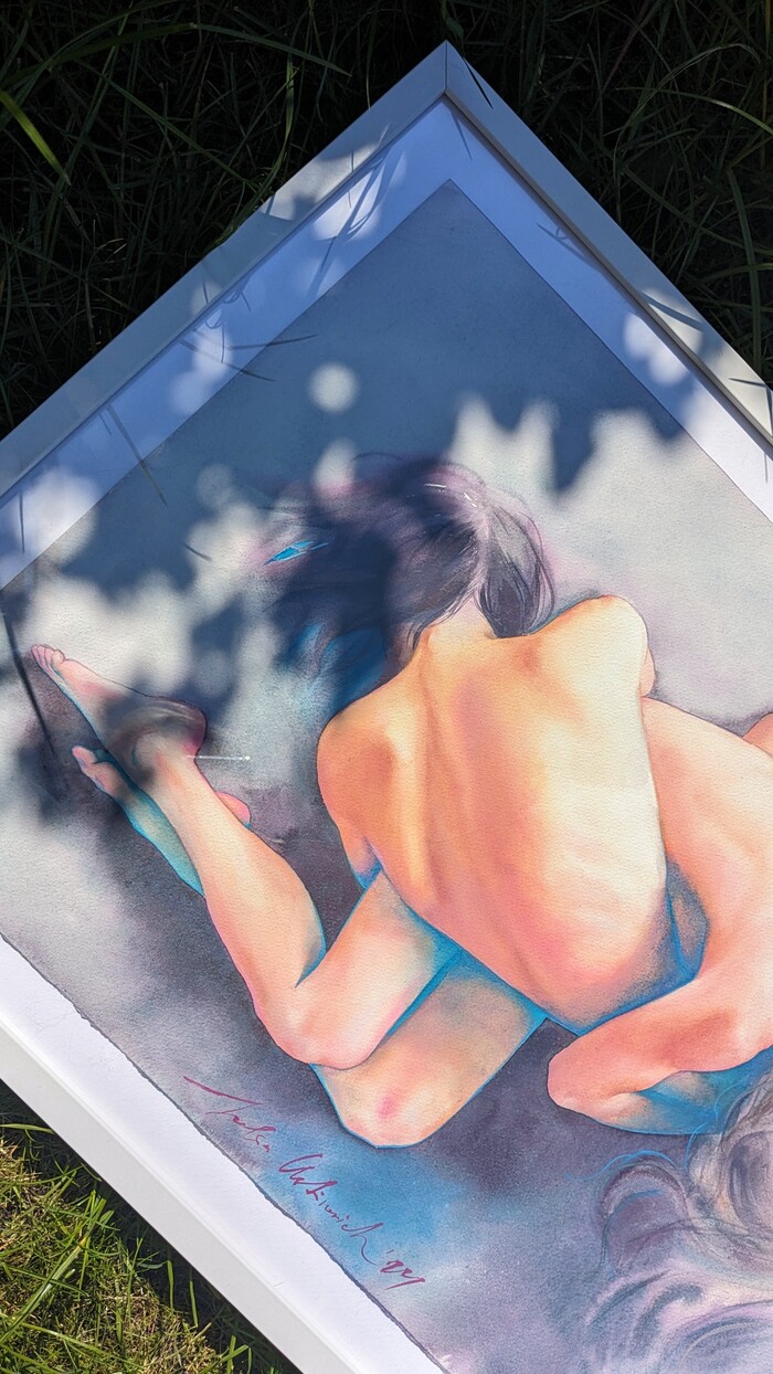 The sun makes pictures better - NSFW, My, Painting, Art, Painting, Art, Watercolor, Erotic, Hand-drawn erotica