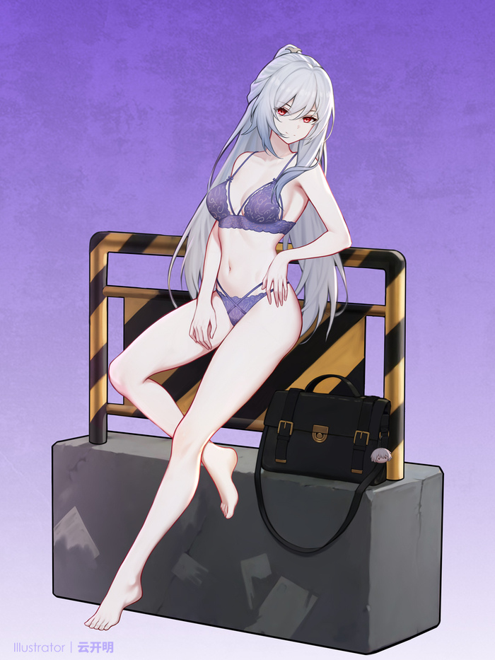 Jingliu - NSFW, Anime, Anime art, Pixiv, Hips, Underwear, Red eyes, Jingliu (Honkai: Star Rail), Hon