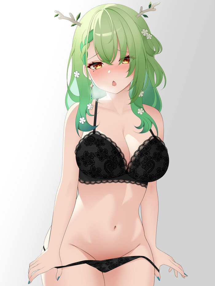 Fauna - NSFW, Anime art, Anime, Hololive, Virtual youtuber, Ceres fauna, Underwear, Pantsu