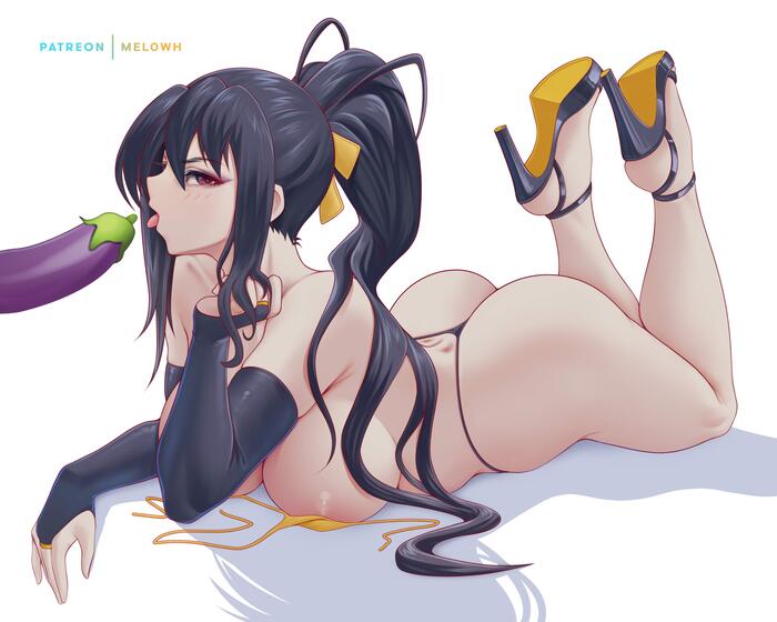 Akeno Himejima - NSFW, Art, Hand-drawn erotica, Erotic, Girls, Boobs, Booty, Himejima akeno, High School DXD, Melowh, Anime art