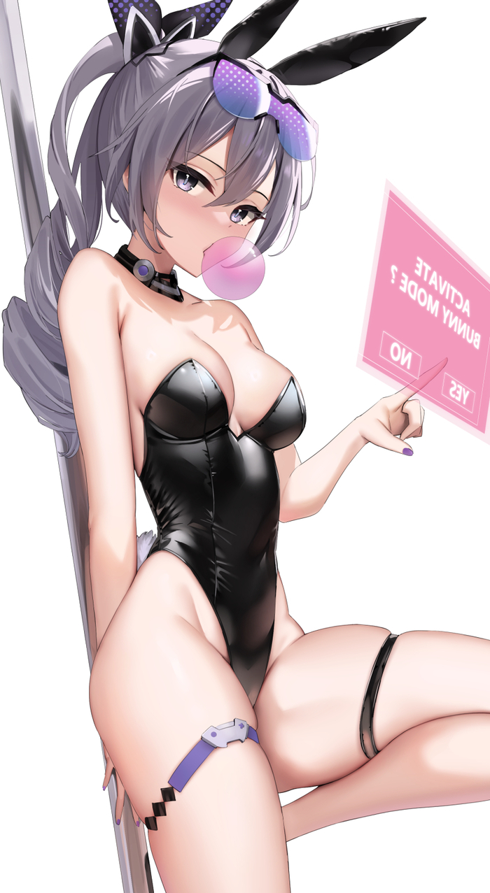 Волк в заячьей шкуре - NSFW, Аниме, Сиськи, Anime Art, Silver Wolf (Honkai: Star Rail), Honkai: Star Rail, Bunnysuit, Bunny Ears, Bunny tail