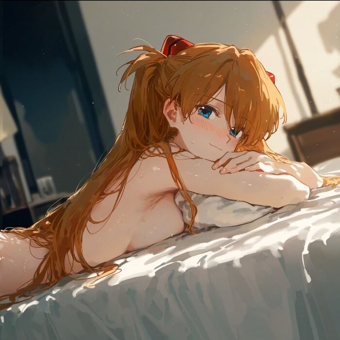 Аска - NSFW, Anime Art, Аниме, Девушки, Evangelion, Asuka Langley, Рисованная эротика, Арты нейросетей, Рыжие