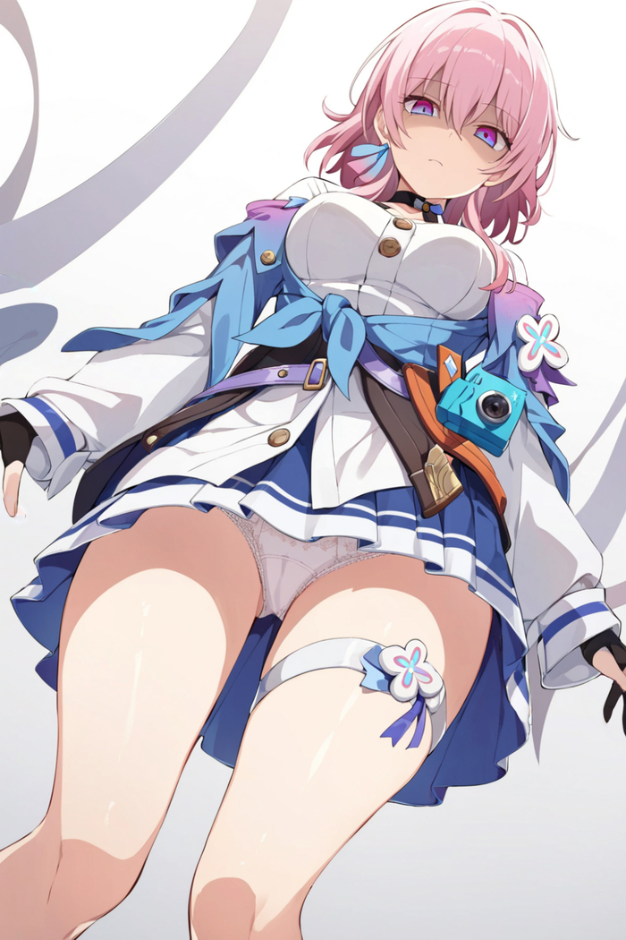 March 7 and a sachet - NSFW, Anime art, Anime, Girls, Games, Honkai: Star Rail, March 7th (Honkai: Star Rail), Underwear, Pantsu, Hand-drawn erotica, Underpants, Neural network art