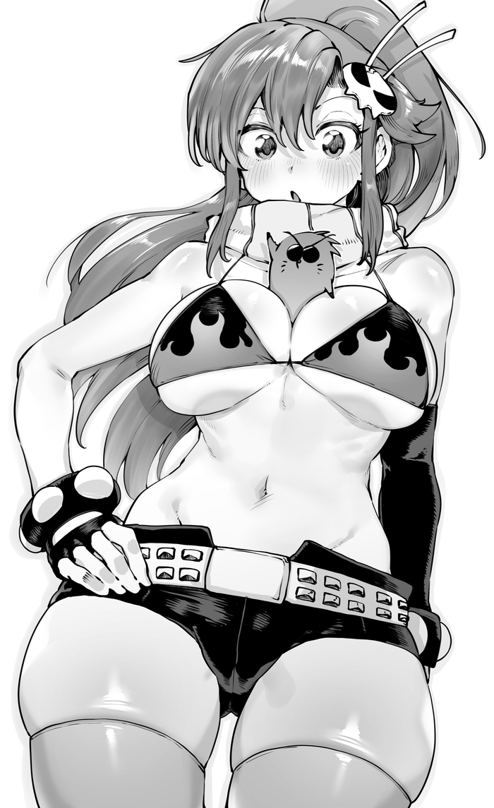 Yoko and Buta - NSFW, Niwarhythm, Art, Anime, Anime art, Hand-drawn erotica, Erotic, Gurren lagann, Yoko Littner