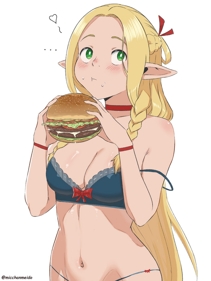 Appetizing Marsile - NSFW, Anime, Boobs, Anime art, Underwear, Navel, Stomach, Bra, Marcille Donato, Dungeon Meshi