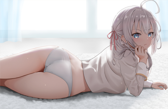 Alisa - NSFW, Anime art, Anime, Tokidoki Bosotto Russia-go de Dereru Tonari no Aly, Alisa Mikhailovna Kujou, Pantsu, Booty