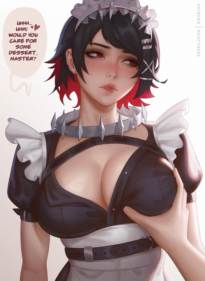 Would you like dessert, master? - NSFW, Art, Anime, Anime art, Hand-drawn erotica, Erotic, Zenless Zone Zero, Ellen Joe (zzz), VKontakte (link)