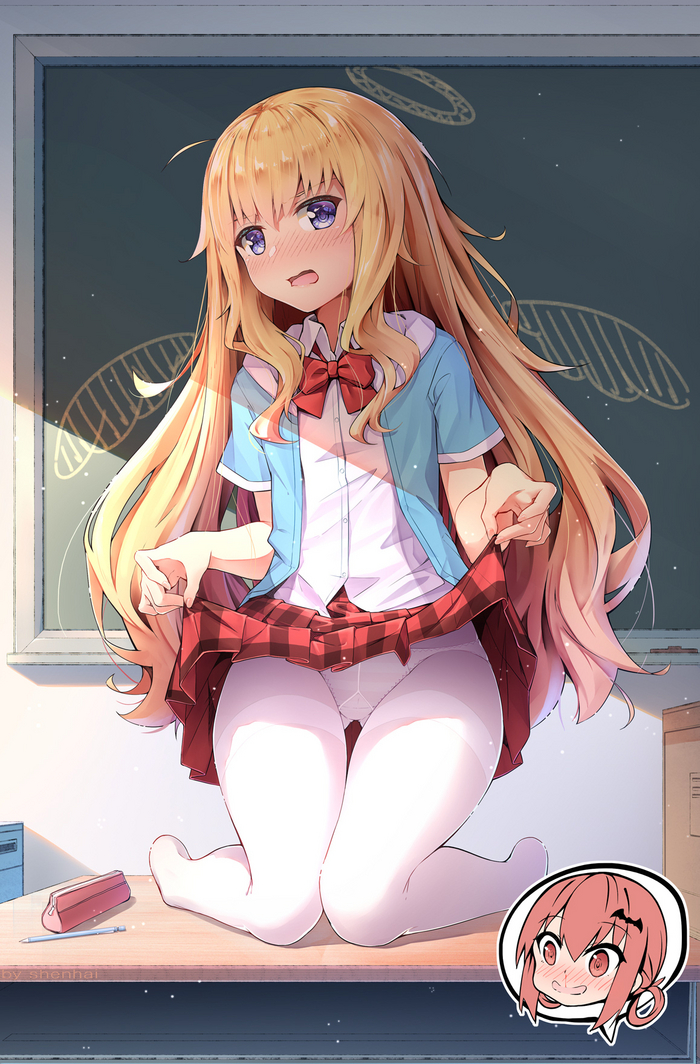 A curious icon, what kind of saint is this? - NSFW, Anime, Anime art, Gabriel White Tenma, Gabriel DropOut, Tights, Angel