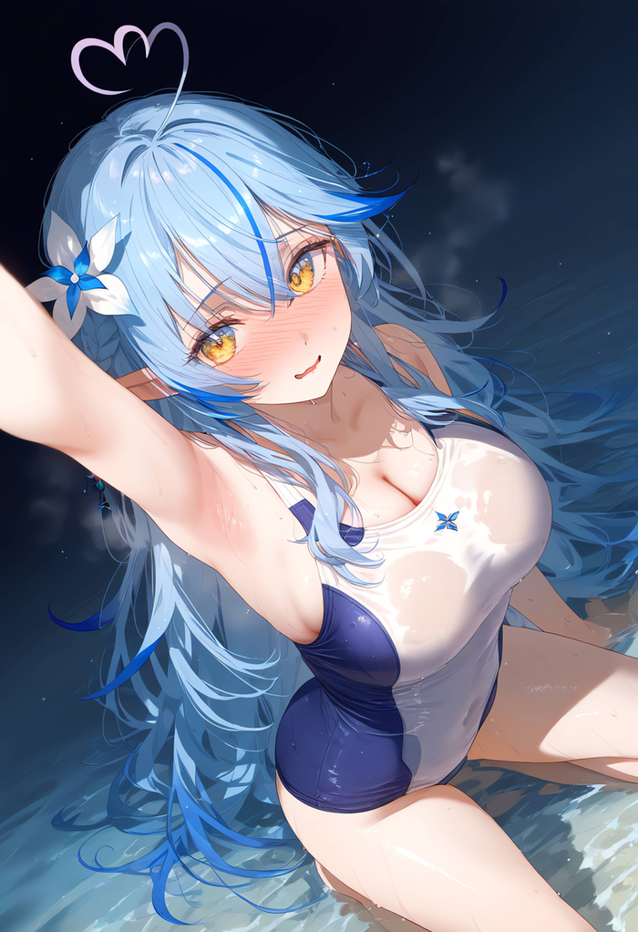 Yukihana Lamy - NSFW, Yukihana Lamy, Virtual YouTuber, Hololive, Anime Art, Арты нейросетей, Девушки, Аниме, Telegram (ссылка)