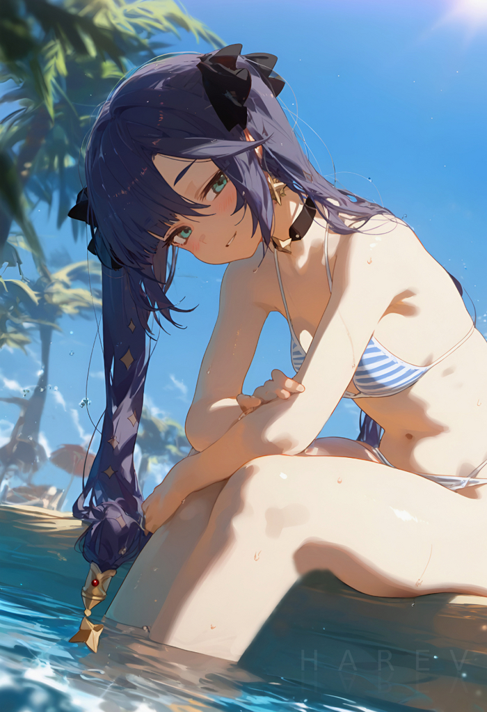 Mona - NSFW, Genshin impact, Mona (genshin impact), Art, Girls, Games, Anime art, Anime, Neural network art, Swimsuit