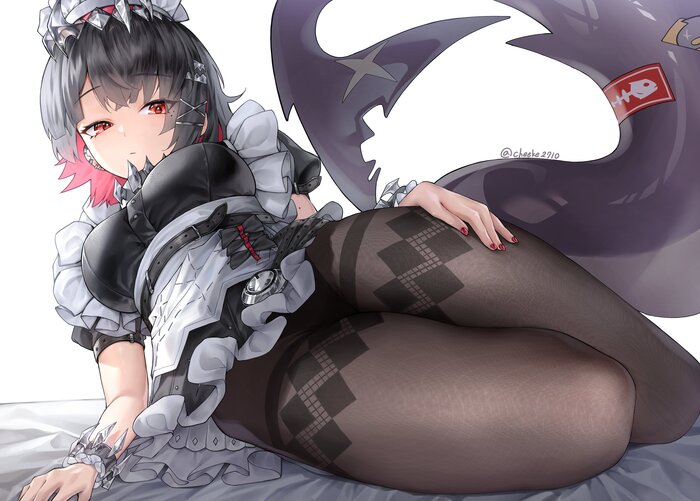 Ellen - NSFW, Anime art, Anime, Girls, Games, Zenless Zone Zero, Ellen Joe (zzz), Housemaid, Tights