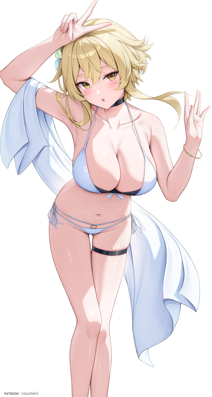 Lumin - NSFW, Lumine (Genshin Impact), Hips, Genshin impact, Anime art, Anime, Rosumerii, Boobs