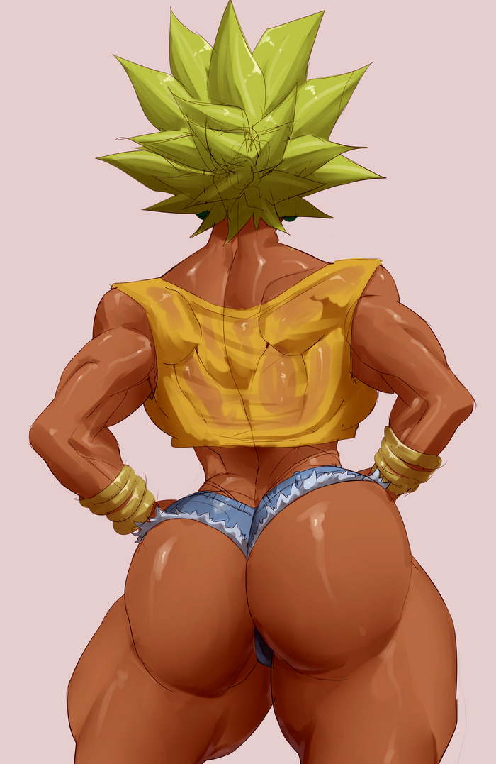 Brazilian Kefla - NSFW, Muscleart, Strong girl, Sleep-Sleep, Sports girls, Dragon ball, Kefla, Anime, Anime art, Booty, Thick muscles, Muscle, Art, Nod9